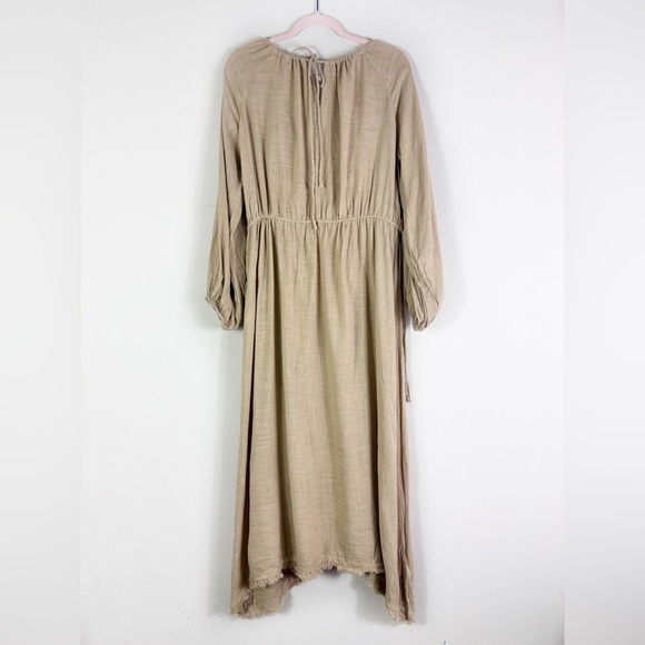 Zara Limited Edition Bohemian Taupe Tan Midi Dress size Large - Picture 13 of 14